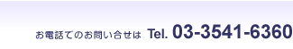 お電話でのお問い合わせは Tel.03-3541-6360